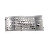 Clavier mécanique industriel avec trackball pour kiosque, guichet automatique, machine industrielle, clavier d'ordinateur en acier inoxydable
