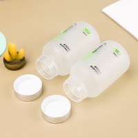 Bouteilles en verre transparent givré ambré pour médicaments pharmaceutiques, pilules, vitamines, capsules, avec couvercles en plastique et en aluminium, 120 ml, 150 ml, 200 ml, 250 ml