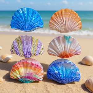 Fermagli per capelli a forma di conchiglia, colorati, 2 pezzi per colore, scatola da 600 pezzi - Product Image 2