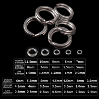 50 pièces/sac diamètre de l'anneau fendu en acier inoxydable de 4mm à 12mm connecteur Double anneau de pêche robuste accessoires de pêche