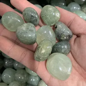 Wholesale natural crystal tumbled prehnite tumbled stones crystal gravel for Decoration