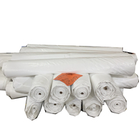 Bâche en PE tissée blanche, imperméable, résistante à l'eau, à l'huile et au vent, double face, en tissu maillé uni, robuste, en rouleau.