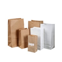Sachets de papier Kraft à fond plat, 50 pièces, qualité alimentaire, pour pain à emporter, sans poignée