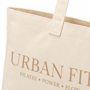 Wholesale Large Capacity <b>Canvas</b> Tote Bag Custom Embroidery Logo Cotton Shoulder Bag Reusable <b>Shopper</b> For Gym Yoga Beach - Product Image 3