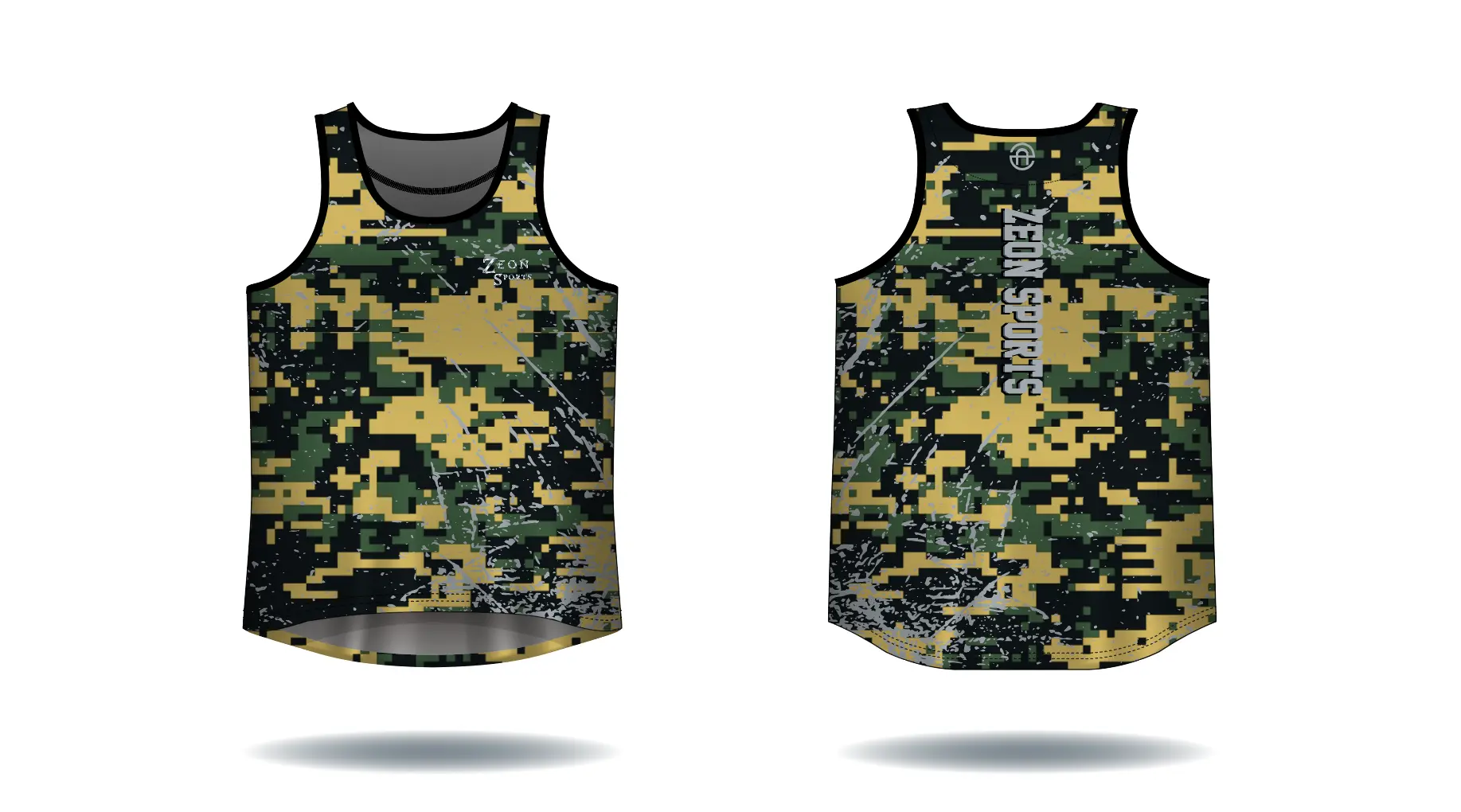 Groothandel Nieuwste Custom Camouflage Groen Camo Ontwerp Outdoor Sport Running Heren Singlets Tank Top Vest