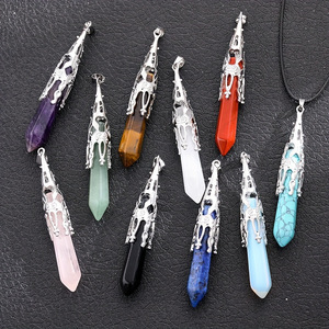 Natural Rose Quartz Crystal <strong>Stone</strong> Pendulum Hexagonal Prism <strong>Chakra</strong> Energy Spiritual Jewelry for Healing Gemstone Gift - Product Image 3