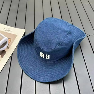Chapeau bob en denim unisexe à large bord, respirant, imperméable, chapeau de soleil de plage, chapeau de cow-boy ajusté - Product Image 6
