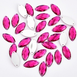 OLeeya Meilleure vente Strass à coudre en acrylique, forme œil de cheval, pierre marquise, navette, cristal à dos plat pour tissu et robes - Product Image 3