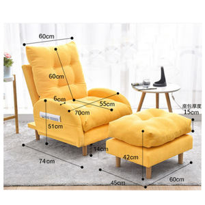 أريكة غرفة نوم كرسي مسند الظهر مقعد واحد صافي الأحمر حصير أريكة صغيرة أريكة شرفة كراسي قابلة للطي متعدد الوظائف كرسي بظهر للاستلقاء - Product Image 5