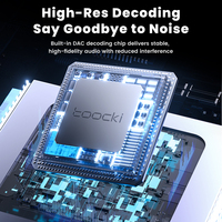 Adaptateur audio haute résolution Toocki HiFi femelle USB-C vers 3,5 mm et puce de décodage DAC avec connecteur plaqué or pour la musique à domicile