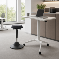 Bureau debout mobile réglable en hauteur avec rotation à 360° °   Tabouret ergonomique pivotant pour poste de travail à domicile