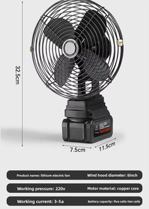 Ventilateur portable en métal de 8 pouces à batterie lithium intégrale, rechargeable, pour la maison, l'extérieur, le camping, la pêche, à moins de 36 dB, 1200-2000 mAh, directement de l'usine - Product Image 4