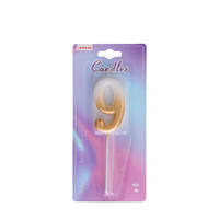 Bougies Chiffres Bicolores Métalliques Dégradées de Haute Qualité en Cire de Paraffine pour Anniversaire, Pâques, Décorations de Fête, Emballées sous Blister