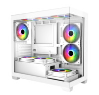 Boîtier d'ordinateur Micro ATX Gamming PC Case RGB Design Full View Verre trempé Vente en gros Nouveau 360mm Desktop Stock Mid Tower Microatx