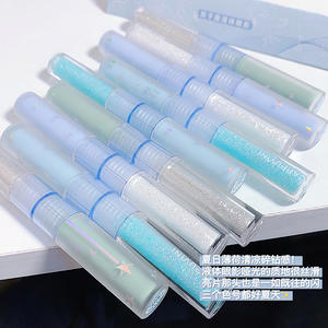 Ombre à paupières OEM pigment humide finition lumineuse <span class=keywords><strong>fard</strong></span> à paupières liquide à double tête bleu et <span class=keywords><strong>vert</strong></span> 2 en 1 pour les tons de peau foncés et clairs - Product Image 3