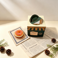 Boîte à gâteau personnalisée imprimée, estampage à chaud avec fenêtre transparente en PET, emballage alimentaire haut de gamme pour pâtisseries, gâteaux et cadeaux
