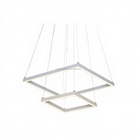 Luminaires suspendus LED linéaires modernes personnalisables européens à double anneau, commande intelligente, boîtier en aluminium pour l'éclairage des hôtels et des maisons