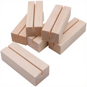 <b>Wooden</b> Rectangle Card Holders Diy Craft <b>Blocks</b> Natural Material Freestanding Support - Product Image 4