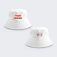 Topi Bucket Denim Grafis Kustom Katun Dicuci Topi Pelindung Matahari Aksesoris Streetwear yang Dapat Disesuaikan