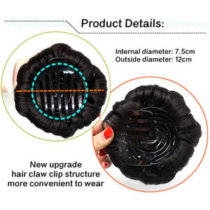Extension de cheveux d'usine Clip bouclé dans le <span class=keywords><strong>chignon</strong></span> <span class=keywords><strong>pour</strong></span> les femmes Neuf fleurs <span class=keywords><strong>Chignon</strong></span> en fibres synthétiques résistant à la chaleur Bourgeon - Product Image 4