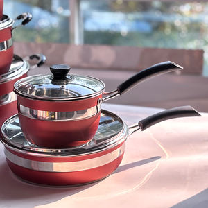 Batterie de cuisine 12 pièces en acier inoxydable pour cuisson à induction, comprenant poêle à frire, marmite à soupe, casserole à lait - Product Image 2