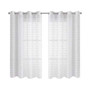 Cortina transparente con pompones de lunares blancos baratos de <span class=keywords><strong>Amazon</strong></span> al por mayor para <span class=keywords><strong>dormitorio</strong></span> y habitación de niños - Product Image 3