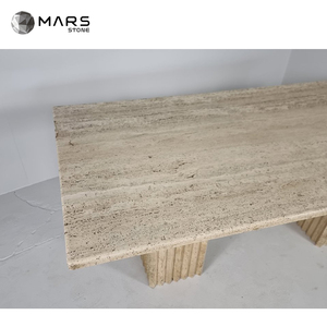 Travertina naturale <span class=keywords><strong>marmo</strong></span> pietra mobili moderno Beige travertino <span class=keywords><strong>tavolo</strong></span> <span class=keywords><strong>da</strong></span> <span class=keywords><strong>pranzo</strong></span> per ristorante sala <span class=keywords><strong>da</strong></span> <span class=keywords><strong>pranzo</strong></span> - Product Image 5