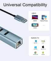 Hub USB 4 en 1 personnalisé OEM 3.0 2.0 Adaptateur RJ45 4 ports Hub USB 2.0 pour ordinateur portable PC Mac iPad