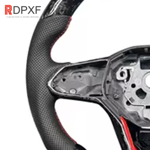 พวงมาลัยรถยนต์ RDPXF สำหรับ Volkswagen VW Golf <span class=keywords><strong>8</strong></span> Mk7 Mk8 GTI 7R คาร์บอนไฟเบอร์ หนังแท้ ทรงสปอร์ต D/Flat/<span class=keywords><strong>F1</strong></span> ขนาด 50 มม. จับกระชับมือ ใช้ได้กับรถยนต์ทั่วไป - Product Image 6