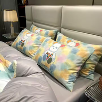 2024 plus récent poids léger de haute qualité 100% imprimé naturel pur soie tissu dessin animé ensemble de draps de lit