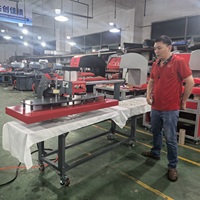 Presse à chaud pneumatique industrielle 2 stations pour transfert de logo et sublimation sur vinyle plat, pour jeans et vêtements, 40*120cm
