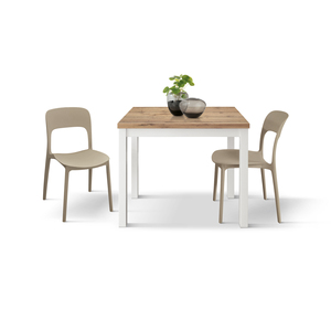 Giuliano <b>Extendable</b> <b>Dining</b> <b>Table</b> 90 To 180 Cm Rustic Oak Top White Base Internal Use - Product Image 3
