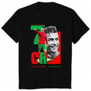 Cross-border for <strong>CR7</strong> Soccer Star Print American-style Streetwear Mens Womens Loose-fit Breathable Quick-drying Polyester <strong>T</strong>-<strong>shirt</strong> - Product Image 1