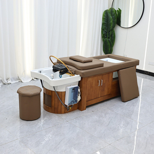 Mobilier de salon de haute qualité : Table de massage marron, Lit de spa pour le cuir chevelu, Fauteuil de lavage pour salon de coiffure, Fauteuil de pédicure avec <span class=keywords><strong>bac</strong></span> à pieds - Product Image 6