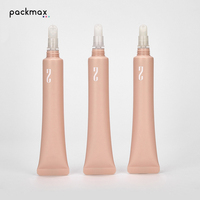 Tube personnalisé pour crème contour des yeux/brillant à lèvres/huile essentielle avec bouchon à vis - Emballage cosmétique PE 15 ml, embout oblique de 19 mm de diamètre, sérigraphie