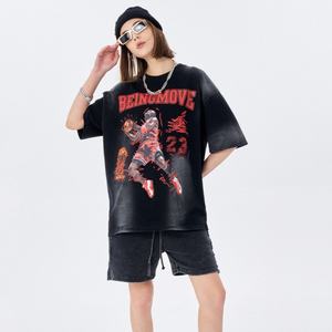 เสื้อยืดแขนสั้นผู้ชายลาย Slam Dunk นักบาสเก็ตบอลสุดเท่ ล้างสีแบบวินเทจ คุณภาพสูง ผ้าฝ้าย 100% - Product Image 4