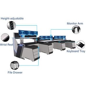 โต๊ะคอมพิวเตอร์สำนักงานทันสมัยตามหลักสรีรศาสตร์ในห้องควบคุมแบบปรับได้โต๊ะยกขนาดกะทัดรัดคอนโซลเฟอร์นิเจอร์ - Product Image 4