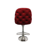 Chaise de bar moderne pour pub commercial, avec structure en acier inoxydable, revêtement en cuir PU rouge, tabouret de bar réglable avec rotation à 360 degrés et repose-pieds