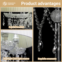 Lampe de table décorative pour mariage, abat-jour blanc à franges de cristal, lampe de centre de table argentée pour événements et fêtes de mariage