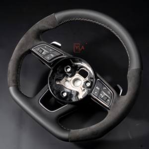 Volant de direction en cuir pleine fleur sur mesure pour <span class=keywords><strong>Audi</strong></span> <span class=keywords><strong>RS</strong></span> A4 A5 A6 C7 B8 R8 S3 S4 S5 Q7 A7 S7 <span class=keywords><strong>TT</strong></span> RS3 RS5 RS6 RS7 B9 - Product Image 3