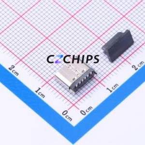 TYPE C-HXS-133SMT USB Connector SMD Connector Type-C Vertical Mount 6P - Product Image 2