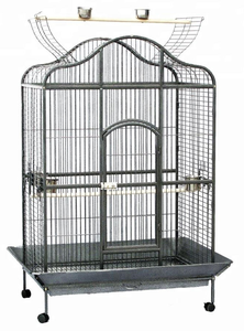 Comoda Gabbia Voliera di Lusso Grande in Metallo e Ferro Nero per Pappagalli Canarini e Cocorite in Vendita - Product Image 2