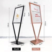 Support de sol vertical minimaliste moderne en forme de V pour affiches, panneaux KT, enseignes promotionnelles de magasin
