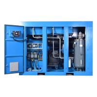 Compresseur d'air à vis fixe lubrifié de 75 kW, alimenté en courant alternatif, avec bloc compresseur PLC, refroidissement par air et fonctions multiples de réduction du bruit
