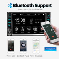 Reproductor MP5 para Coche de 7" 2 Din para Toyota Universal, Estéreo con CarPlay/USB/FM/SD/BT y Mirror Link para iOS/Android