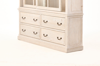 Armoire de rangement en verre et pin recyclé pour salon, salle à manger, cuisine, couloir