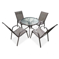 Usine certifiée JSL BSCI propose un ensemble de chaises de patio empilables de couleur OEM pour l'extérieur, collection extérieure, noir, pour jardin/extérieur