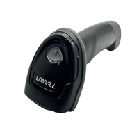 Lecteur de codes-barres sans fil intelligent LONVILL, 640x480 CMOS, scanner de codes-barres 2D portable pour la vente au détail avec support intelligent