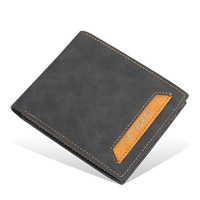 Baellerry Dompet Kartu Pria, Dompet Koin Tipis Kulit PU Bagian Pendek Retro