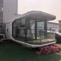 Casa Contenedor Portátil Rectangular Plegable y Expandible con Estructura de Acero, Moderna Casa de Dos Pisos para Familias y Apartamentos